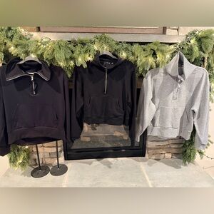 Woman’s  Black and Gray Quarter-Zip Pullover SWEATSHIRT  BUNDLE